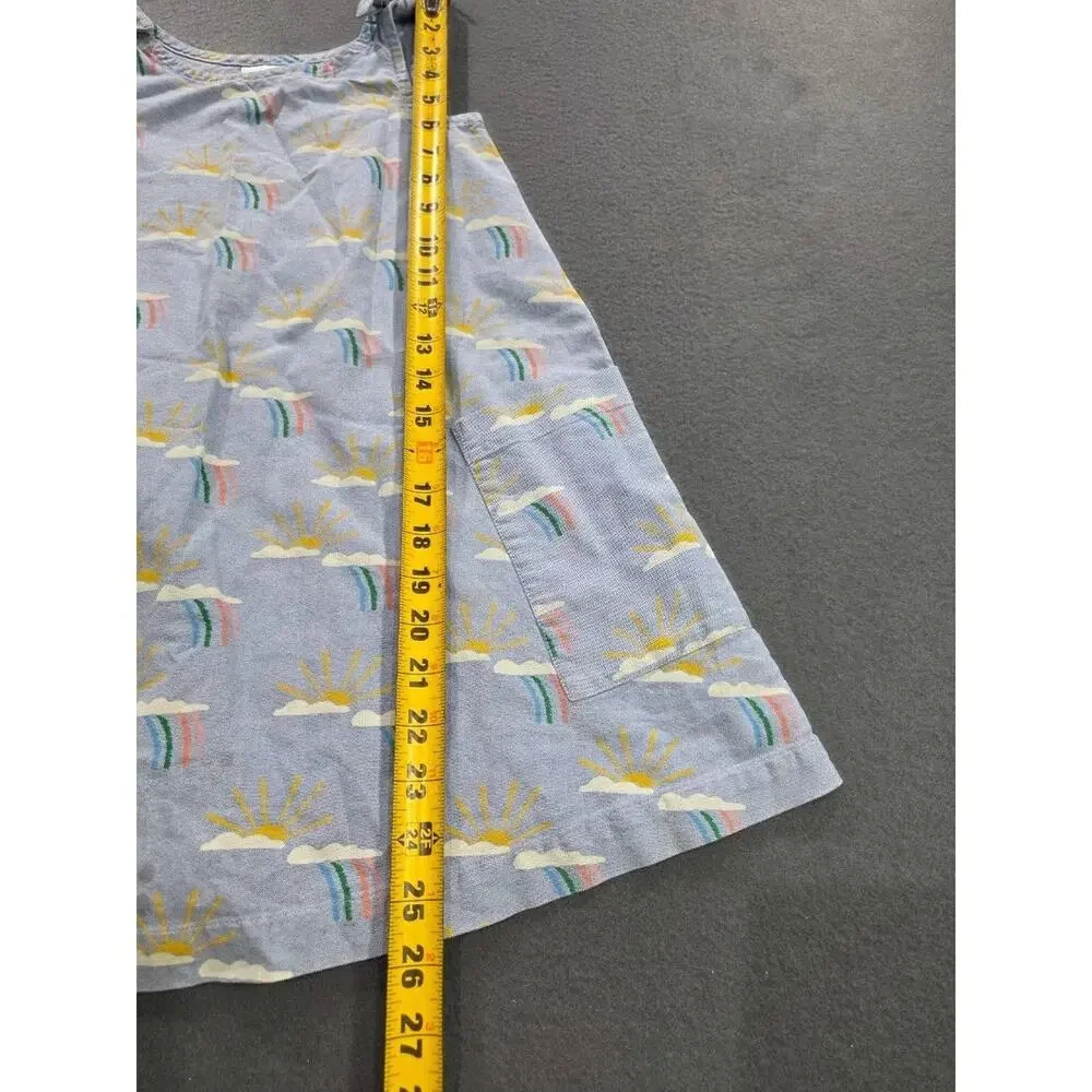 Hanna Andersson Oxford Blue Pillowcase Dress with Sun/Rainbow Print 6-7 A008067
